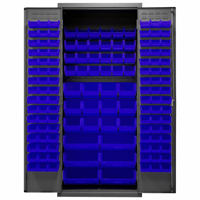 K4901 Bin Cabinet 84 x36 x24 Gray 138BlueBns
