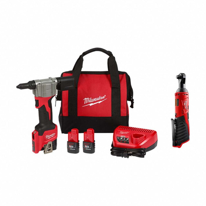 M12 Rivet Tool Kit + M12 3/8 Ratchet