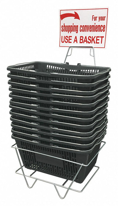 Hand Basket Set Regular Gray Plastic