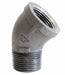 45 Street Elbow Malleable Iron 1 in
