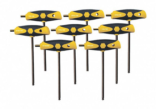 8 Pc Ball End Hex Inch Comfortgrip T-Han