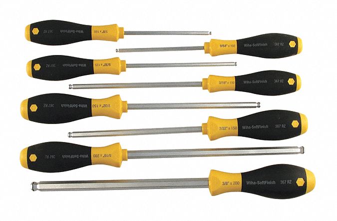 8 Pc Magicring Inch Screwdriver Set 1/8