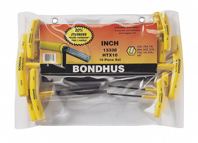 Set 10 Graduated Length Hex T-Handles