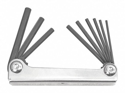 Set 9 Hex Metal Handle Fold-Up Tools