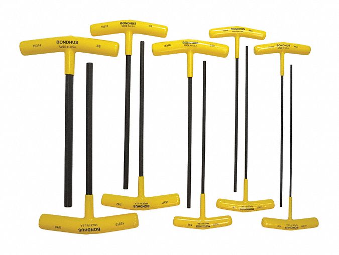 Set 10 Hex T-Handles 9 Length