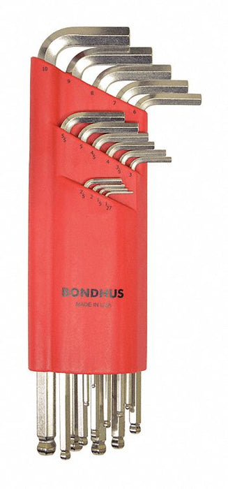 Set 15 Plated Ball End L-Wrenches Xl