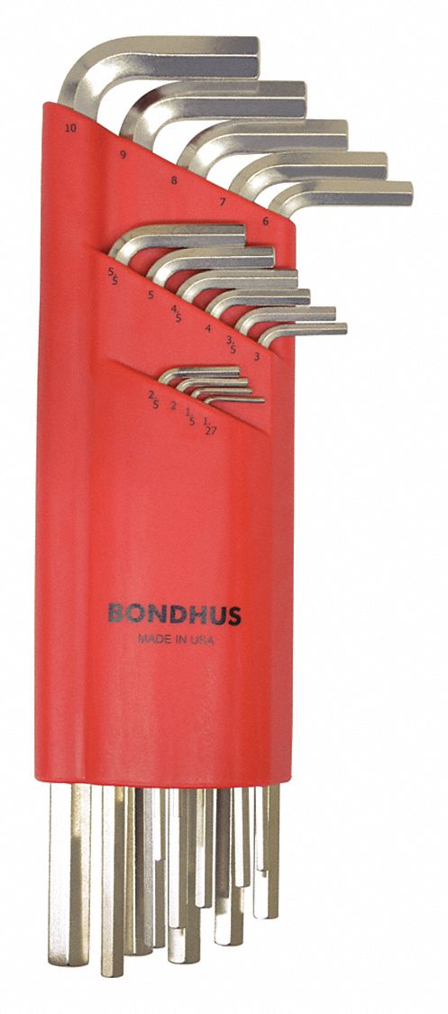 Set 15 Plated Hex L-Wrenches- Xlong