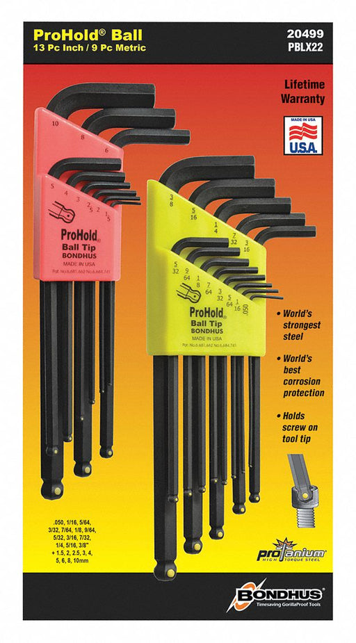 In/Metric Ball End L-Wrench Double Pack