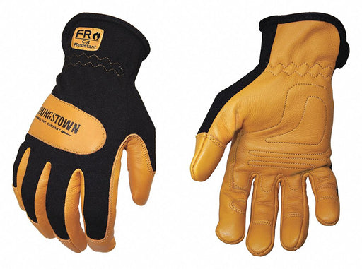 Mechanics Gloves Leather Blk/Tan M PR