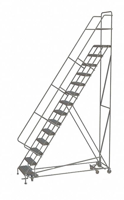 Rolling Ladder 14 Step Steel Perforated