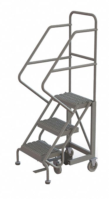 Rolling Ladder 3 Step Steel Serrated