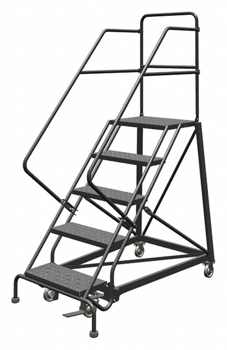 Rolling Ladder 5 Step Steel Perforated
