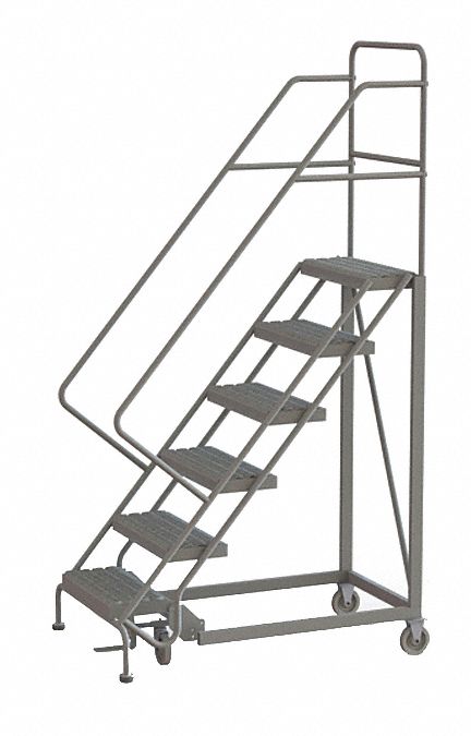 Rolling Ladder 6 Step Steel Serrated