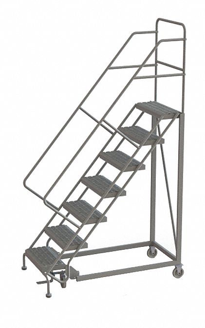 Rolling Ladder 7 Step Steel Serrated