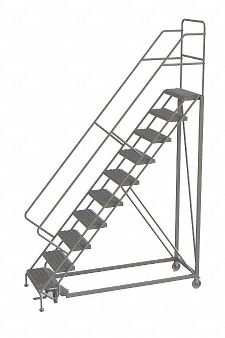 Rolling Ladder 10 Step Steel Perforated