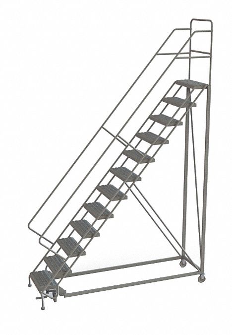Rolling Ladder 12 Step Steel Serrated