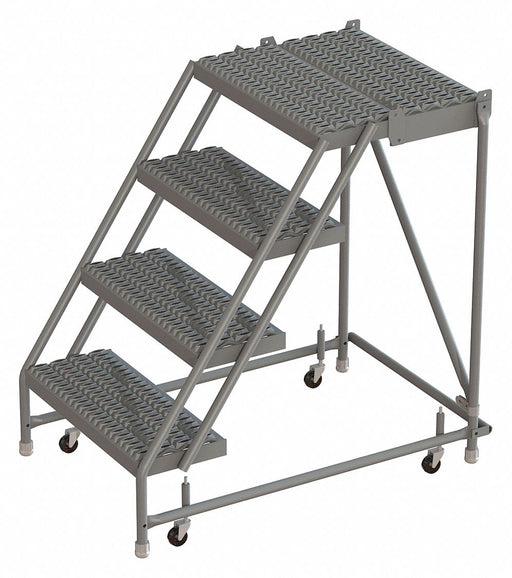 Rolling Ladder 4 Step Steel Serrated