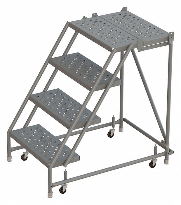 Rolling Ladder 4 Step Steel Perforated
