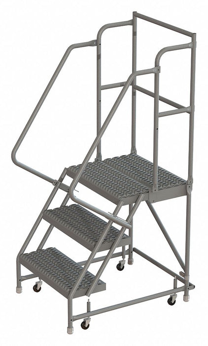 Rolling Ladder 3 Step Steel Serrated