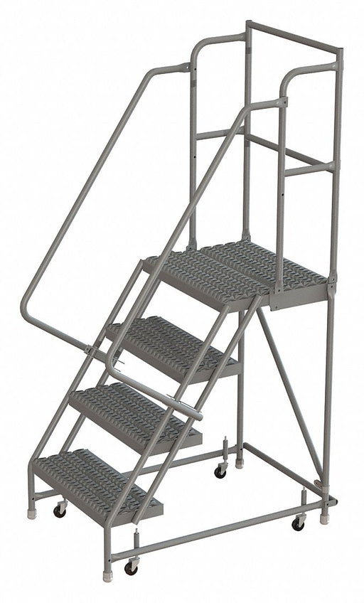 Rolling Ladder 4 Step Steel Serrated