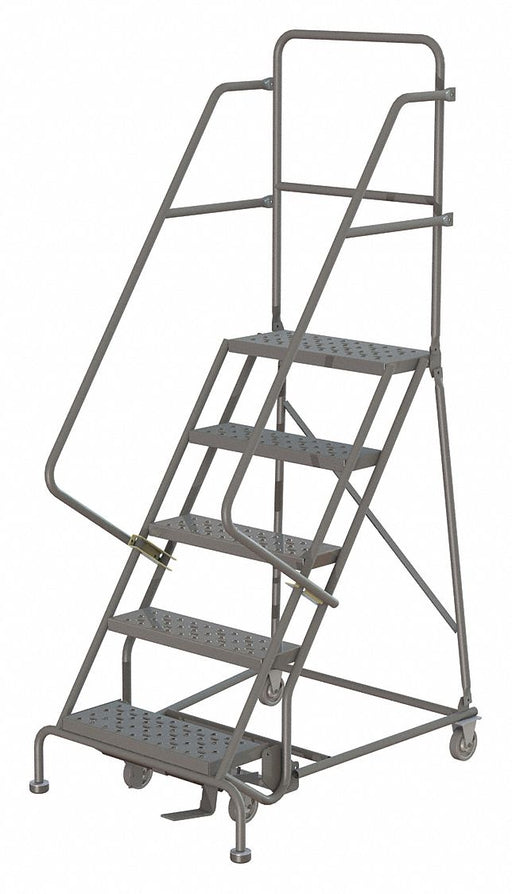 Rolling Ladder 5 Step Steel Perforated