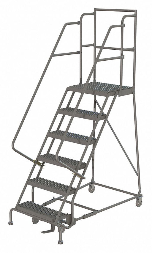 Rolling Ladder 6 Step Steel Serrated