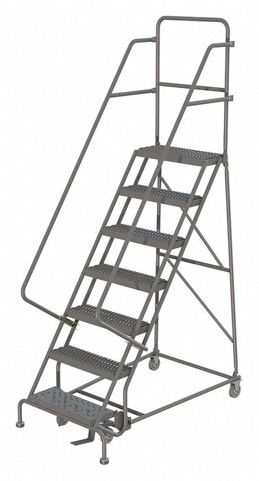 Rolling Ladder 7 Step Steel Serrated