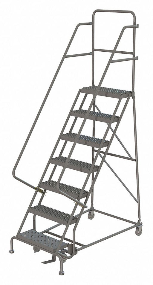 Rolling Ladder 7 Step Steel Serrated