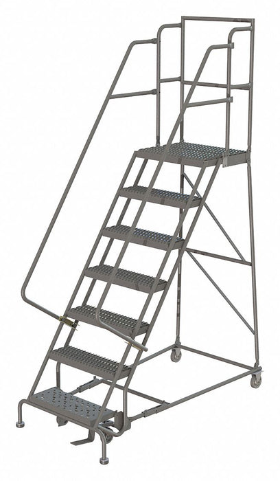 Rolling Ladder 7 Step Steel Serrated