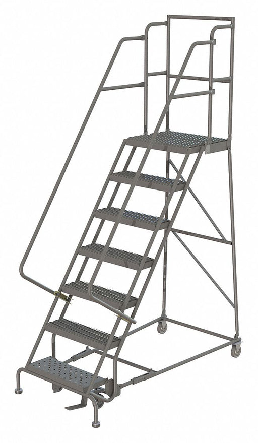 Rolling Ladder 7 Step Steel Serrated