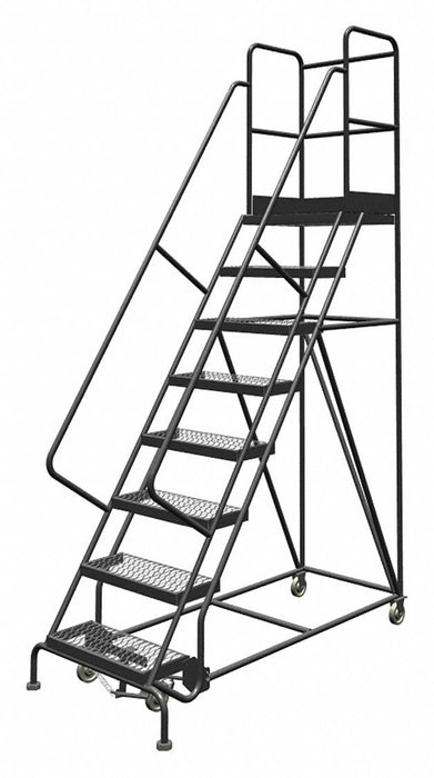 Rolling Ladder 8 Step Steel Serrated