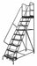 Rolling Ladder 9 Step Steel Serrated