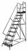 Rolling Ladder 10 Step Steel Serrated