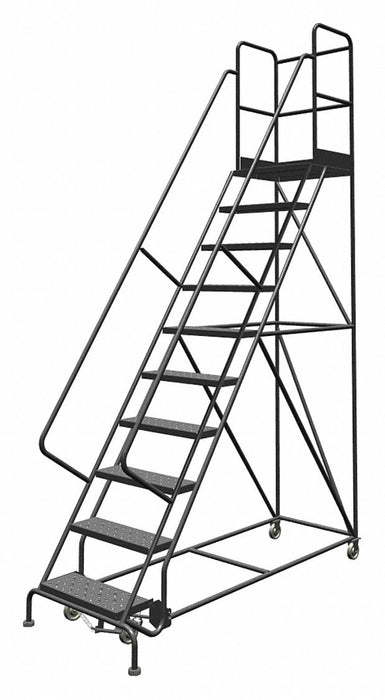 Rolling Ladder 10 Step Steel Perforated