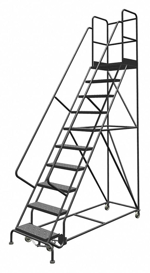 Rolling Ladder 10 Step Steel Perforated