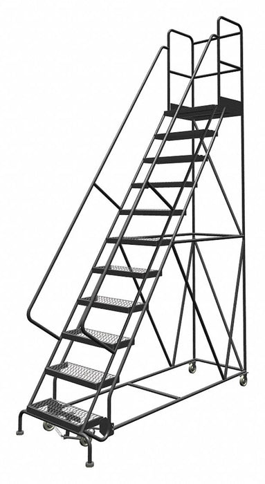 Rolling Ladder 11 Step Steel Serrated