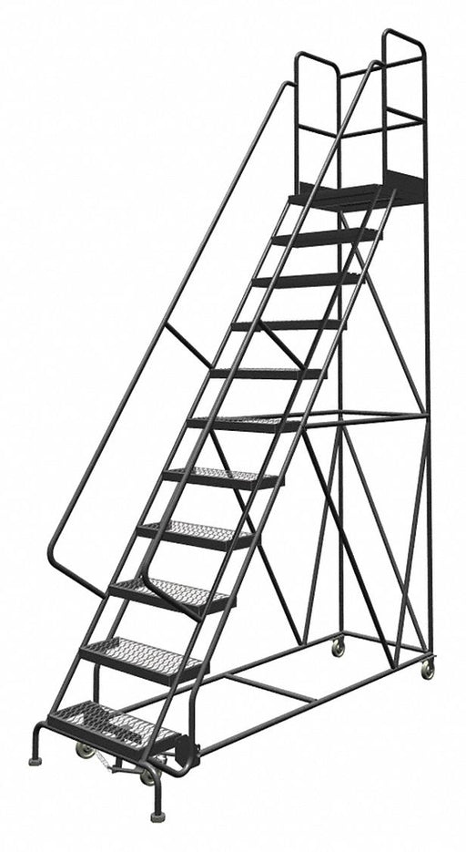Rolling Ladder 11 Step Steel Serrated