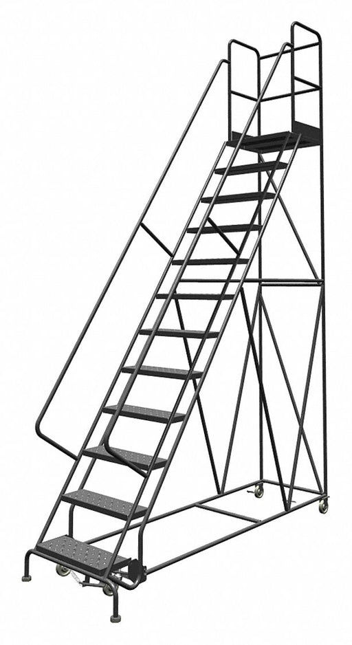 Rolling Ladder 12 Step Steel Perforated