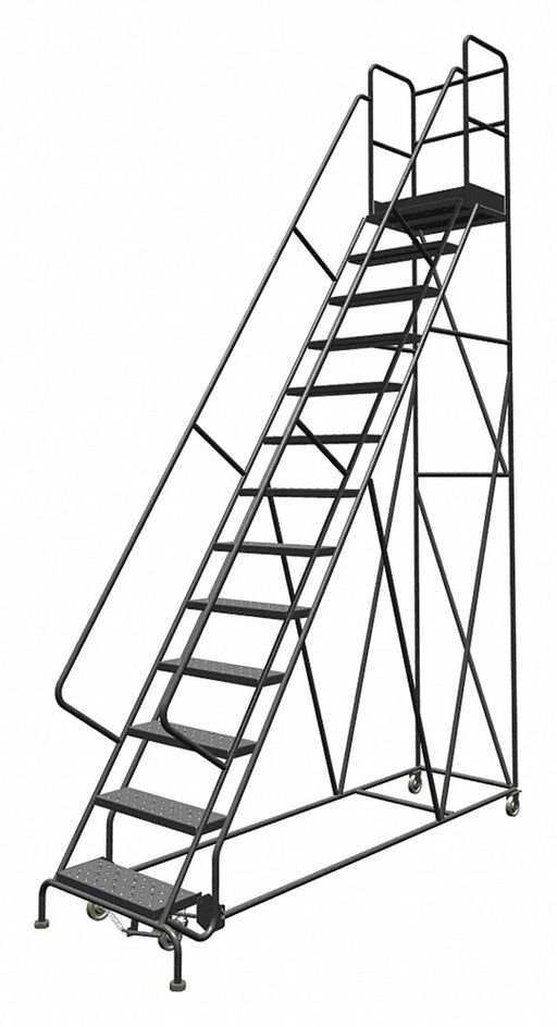 Rolling Ladder 13 Step Steel Perforated