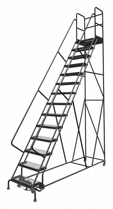 Rolling Ladder 14 Step Steel Serrated