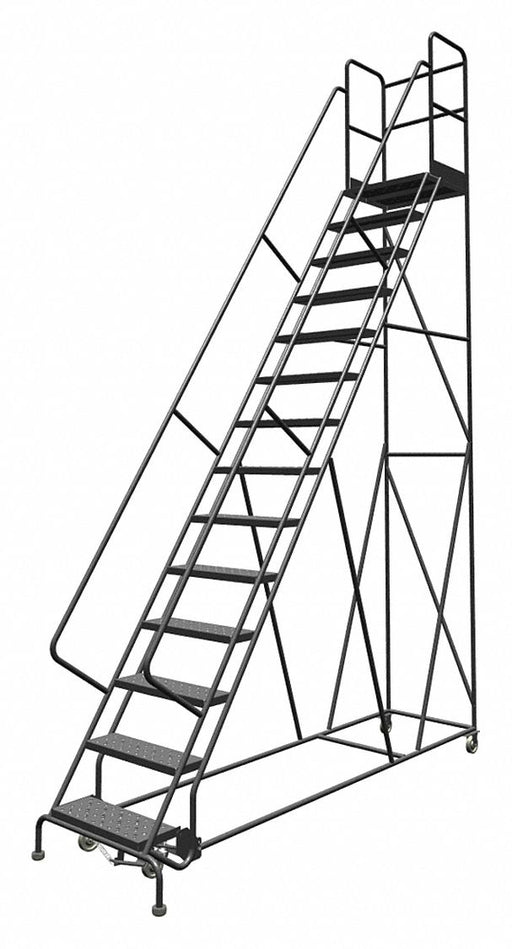Rolling Ladder 14 Step Steel Perforated