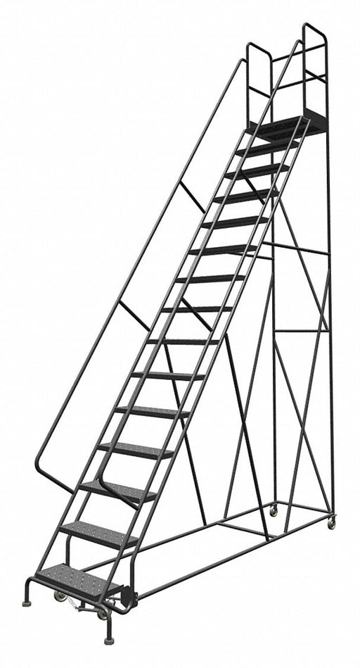 Rolling Ladder 15 Step Steel Perforated