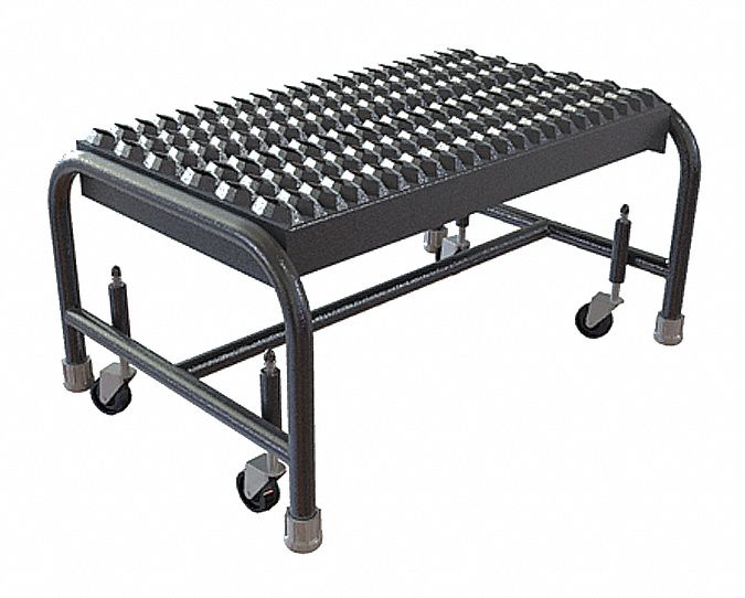 Mobile Step Stand Aluminum Ribbed 24inW