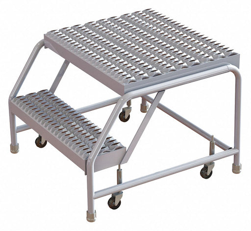 Rolling Ladder 2 Step Aluminum Serrated
