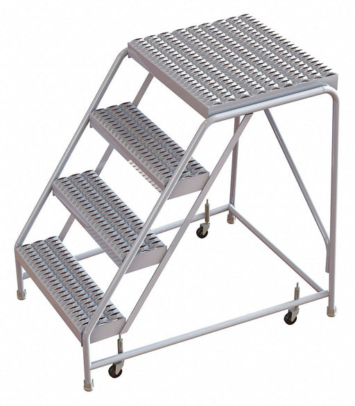 Rolling Ladder 4 Step Aluminum Serrated