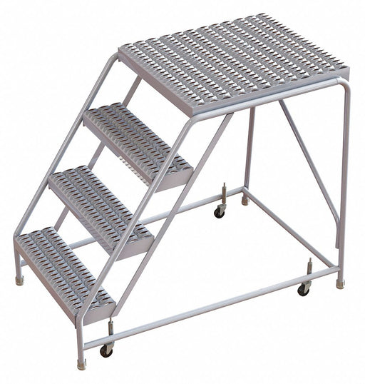Rolling Ladder 4 Step Aluminum Serrated