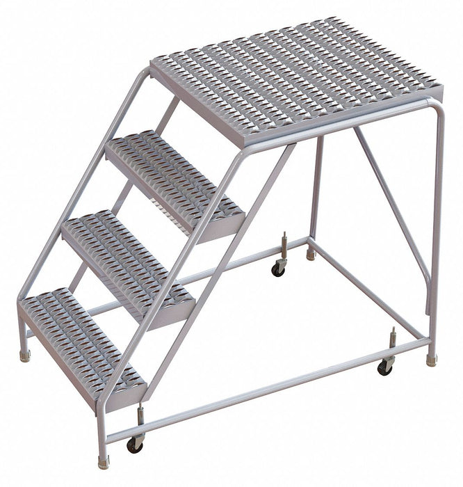 Rolling Ladder 4 Step Aluminum Serrated