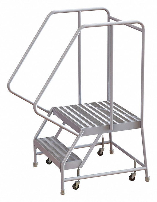 Rolling Ladder 2 Step Aluminum Ribbed