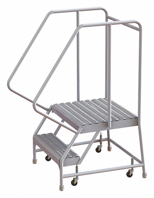 Rolling Ladder 2 Step Aluminum Serrated