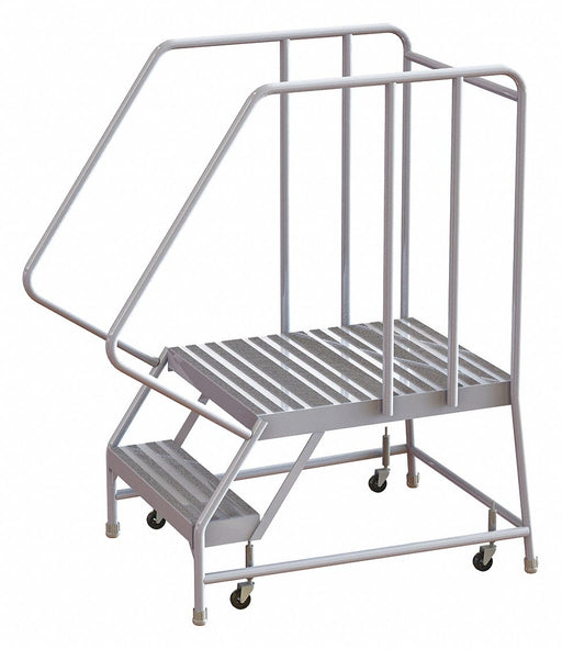 Rolling Ladder 2 Step Aluminum Ribbed